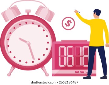 Um menino cuidadosamente define o tempo em seu cronômetro, concentrando-se intensamente enquanto ajusta os botões para garantir um tempo preciso para sua próxima corrida.