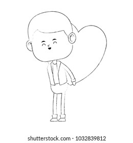 Boy carrying heart
