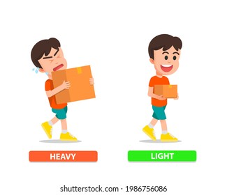 A Boy Carrying Heavy And Light Things