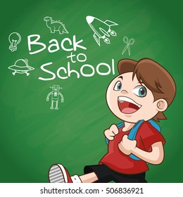 Boy cartoon of back to school design