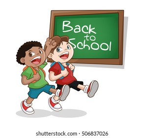 Boy cartoon of back to school design