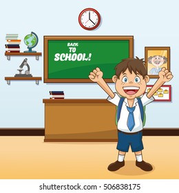 Boy cartoon of back to school design