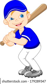 Boy Cartoon Baseball Player