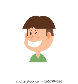 boy cartoon with brown hair design, Kid childhood little people lifestyle casual person cheerful and cute theme Vector illustration