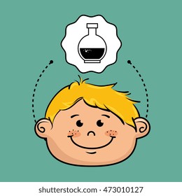 boy cartoon cap icon. vector illustration design