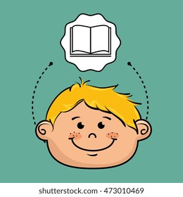 boy cartoon cap icon. vector illustration design