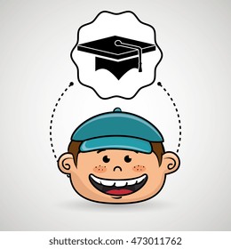 boy cartoon cap icon. vector illustration design