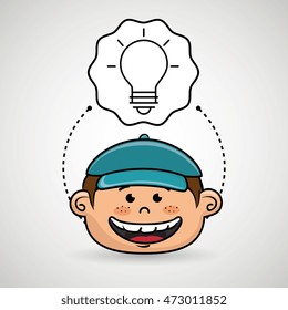 boy cartoon cap icon. vector illustration design