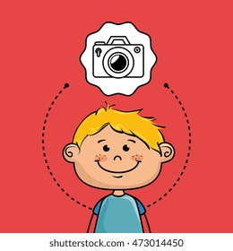 boy cartoon cap icon. vector illustration design