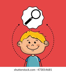 boy cartoon cap icon. vector illustration design