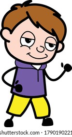 Boy Cartoon Challenging to Fight