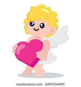 Boy cartoon character Cupido angel Vector illustration