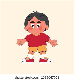 Boy Cartoon Character Icon Illustration