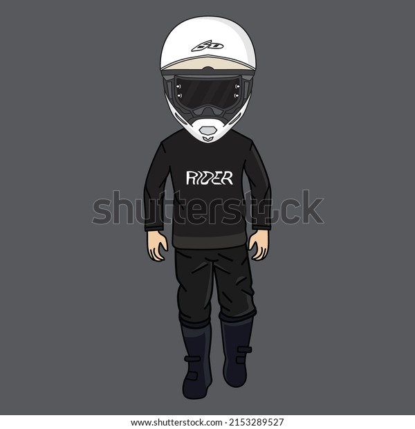 boy cartoon\
character in racing suit and\
helmet