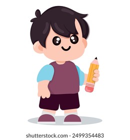 Boy cartoon character Student Vector illustration