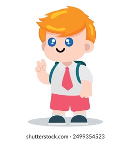 Junge Cartoon Charakter Student Vektorgrafik