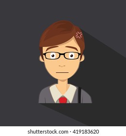 Boy Cartoon Character.  Vector. Icon