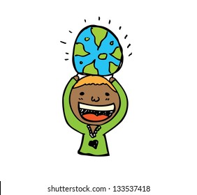  boy cartoon for comic with white background