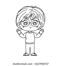 Boy cartoon design, Kid childhood little people lifestyle and person theme Vector illustration