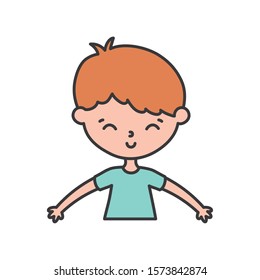 Boy cartoon design, Kid childhood little people lifestyle and person theme Vector illustration