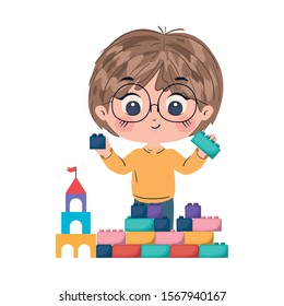Boy cartoon design, Toys childhood play fun kid game gift and object theme Vector illustration
