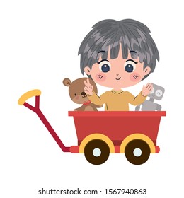 Boy cartoon design, Toys childhood play fun kid game gift and object theme Vector illustration