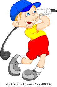 boy cartoon golf player