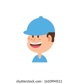 boy cartoon with hat design, Kid childhood little people lifestyle casual person cheerful and cute theme Vector illustration