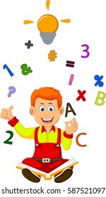 boy cartoon have imagination