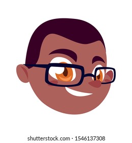 Boy cartoon head design, Kid childhood little people lifestyle and person theme Vector illustration