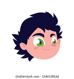 Boy cartoon head design, Kid childhood little people lifestyle and person theme Vector illustration