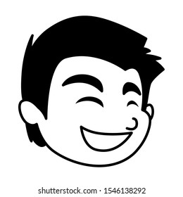 Boy cartoon head design, Kid childhood little people lifestyle and person theme Vector illustration