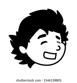Boy cartoon head design, Kid childhood little people lifestyle and person theme Vector illustration