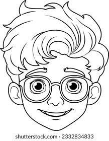 Boy cartoon head isolated illustration