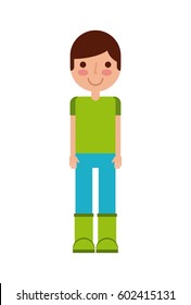 boy cartoon icon over white background. colorful design. vector illustration