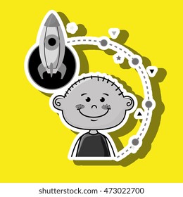 boy cartoon idea icon vector illustration design