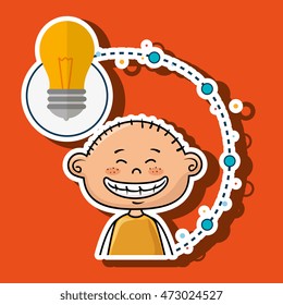 boy cartoon idea icon vector illustration design