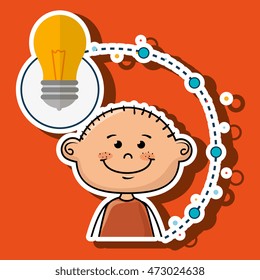 boy cartoon idea icon vector illustration design