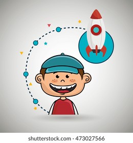 boy cartoon idea icon vector illustration design