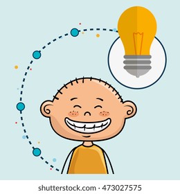 boy cartoon idea icon vector illustration design