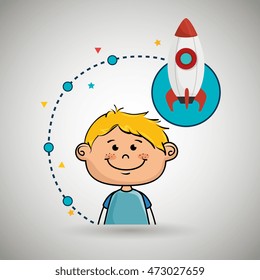 boy cartoon idea icon vector illustration design