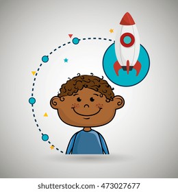 boy cartoon idea icon vector illustration design