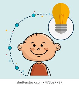 boy cartoon idea icon vector illustration design