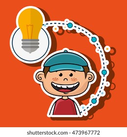 boy cartoon idea icon vector illustration design