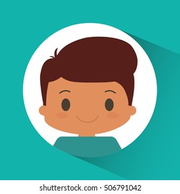 Boy cartoon inside circle icon. kid childhood little and people theme. Colorful design. Vector illustration