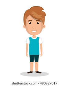 boy cartoon kid isolated