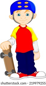 boy cartoon playing skateboard