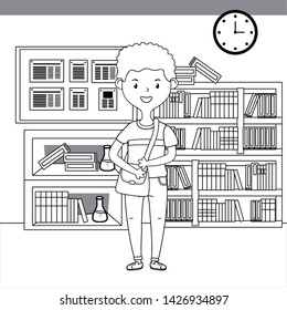 Boy cartoon of school design