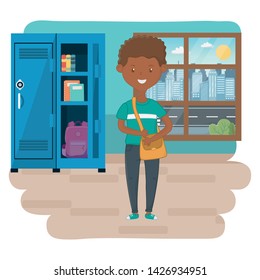 Boy cartoon of school design