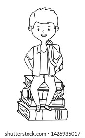 Boy cartoon of school design